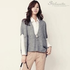 Stylementor - Elbow-Sleeve Loose-Fit Knit Top