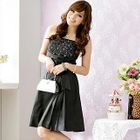 JK2 - Bow-Accent Satin Party Dress