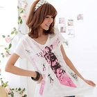 RingBear - Asymmetric-Hem Print Top