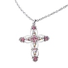 Samudra Raccolta - Intricate Pattern Cross Pendant (Pink)