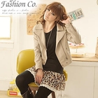 Tokyo Fashion - Faux-Leather Studded Zip Jacket