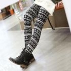 Jean Stone - Poinsettia Pattern Knit Leggings