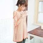 eFashion - Cut-Away Sleeve Striped Top