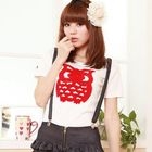 ZOO - Short-Sleeve Owl Appliqué T-Shirt