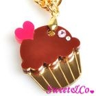 Sweet & Co. - Sweet&Co Mini Chocolate Cupcake Crystal Gold Necklace