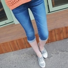 CLICK - Washed Cropped Jeans