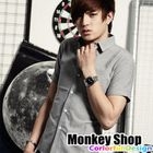 Monkey Shop - Short-Sleeve Plain Shirt