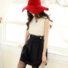 Tokyo Fashion - Furry-Knit Panel Sleeveless Dress