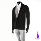 Purplow - Shawl-Collar Stripe-Accent Cardigan