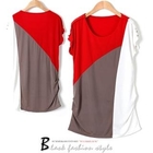 SUGAR BLACK - Color-Block Long Top