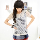 59 Seconds - Inset Lace Top Stripe Tunic