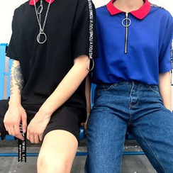 EDITH - Letter Short-Sleeve Polo Shirt EDITH - Letter Short-Sleeve Polo Shirt