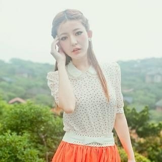 Elbow-Sleeve Floral Top