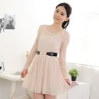 59th Street - Lace-Panel Pleated Dress (Belt not Included)