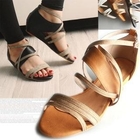 Marcella - Two-Tone Cross-Strap Sandals