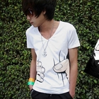 MR.ZERO - V-Neck Print T-Shirt