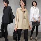 HALUMAYBE - Dolman-Sleeve Loose-Fit Blouse