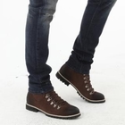 TOPGUYS - Faux-Suede Lace-Up Ankle Boots
