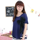 59 Seconds - Set: Mock Two-Piece Striped Top + Brooch