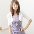 F-DNA - Elbow-Sleeve Open-Front Cropped Cardigan