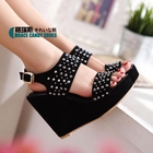 Grace Candy - Rhinestone Wedge Sandals