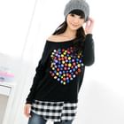 59 Seconds - Inset Shirt Pompom Detail Top