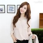 Soneed - Drop-Shoulder Tab-Sleeve Blouse