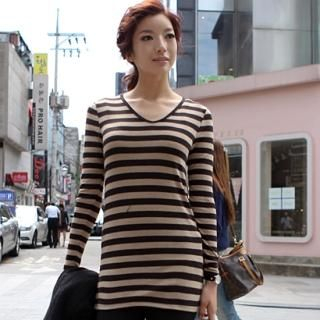 V-Neck Stripe Top