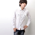 SeventyAge - Polka Dot Pocket Long Sleeve Shirt