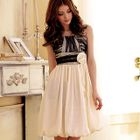 JK2 - Two-Tone Corsage-Accent Cocktail Dress