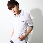 Monkey Shop - Check Cuffed 3/4-Sleeve Shirt