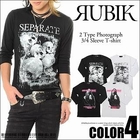 RUBIK - 3/4-Sleeve Printed T-Shirt (2 Designs)