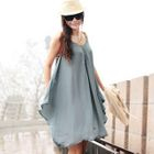 Ando Store - Belted-Strap Hanky-Hem Chiffon Dress