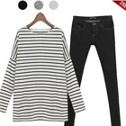 Bluemint - Set: Stripe Long-Sleeve T-Shirt + Skinny Jeans