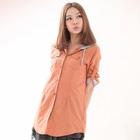 CatWorld - Contrast Hooded Long Shirt