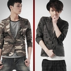 deepstyle - 3/4-Sleeve One Button Blazer
