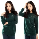 Daily Pink - Beaded Wool Blend Knit Top