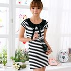 59 Seconds - Striped Peter-Pan Collar Dress