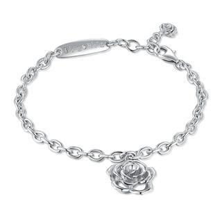 Bling Bling Lovely Rose Bracelet - Platinum Plated 925 Silver