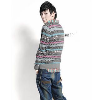Long-Sleeve Patterned Pullover