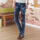 SEOBEAN - Acid-Washed Slim-Fit Jeans