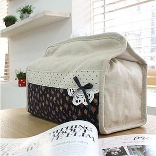 Flower Print Box Tissue Canvas Cover