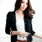Tokyo Fashion - Sequined Ruffle Open-Front Jacket