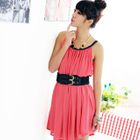 59 Seconds - Braided-Strap Chiffon Dress (Belt not Included)