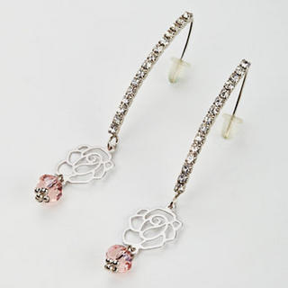 Rhinestone Rosette Earrings