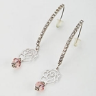 Moonbasa - Rhinestone Rosette Earrings