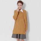 1313 - Slit-Hem Cable-Knit Long Sweater