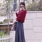 DANGOLGAGE - Off-Shoulder Cable-Knit Top