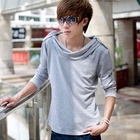 MR.ZERO - Cowl-Neck Tab-Detail Hooded Top