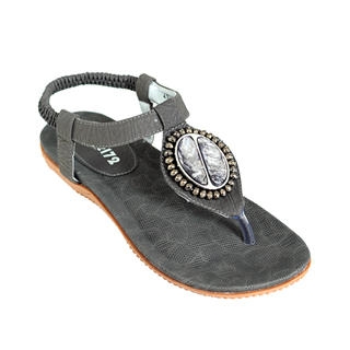 Appliqué Thong Slingback Sandals